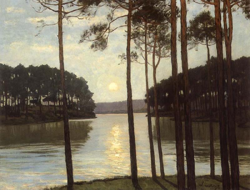 Walter Leistikow Evening mood at the battle lake China oil painting art